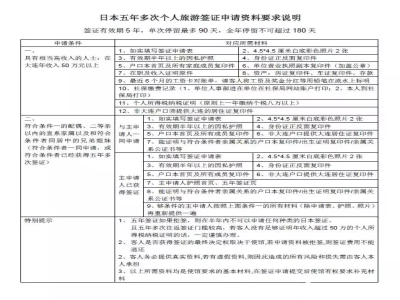 日本五年旅游簽證詳解！